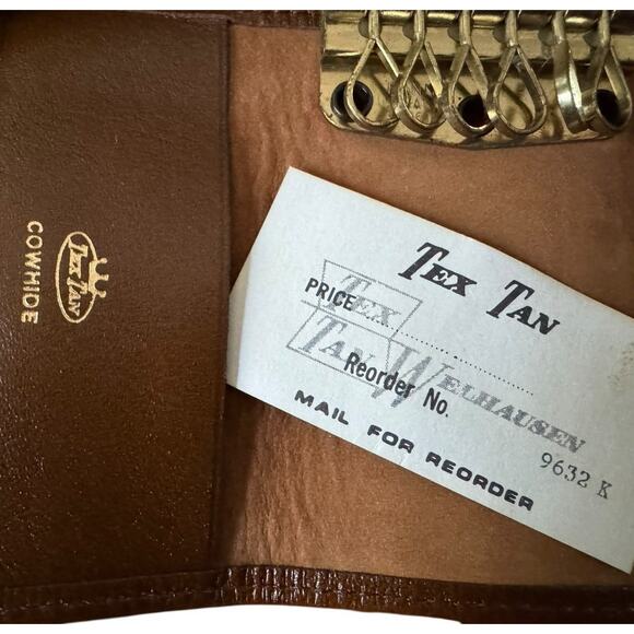 TexTan Leather 6 Key Kaddy Brown USA Made Cowhide Kaspar Texas Vintage Holder - Picture 1 of 6